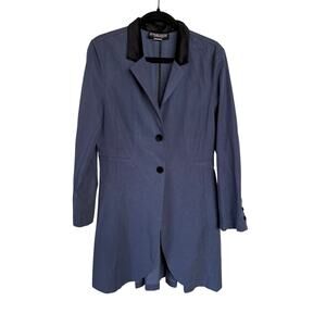 Pyramid Collection Blue Black Velvet Trim Cosplay Jacket Vintage Style Small